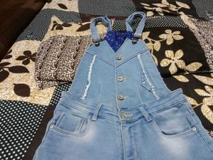 short dungaree denim for girls
