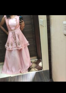 3 Peice Baby Pink Party wear Dress
