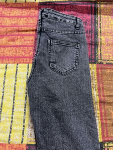 Dark Grey washed high waisted jeans