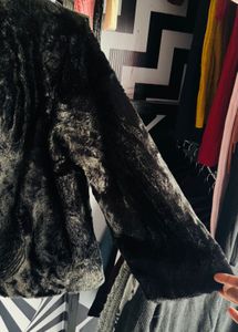 Elegant Black Faux Fur Jacket
