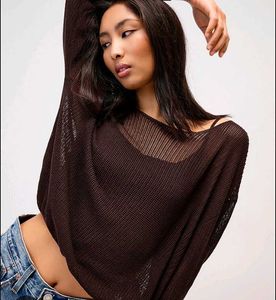 Sheer Knit Long Sleeve Top