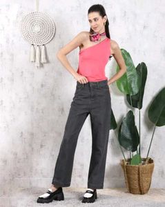 Shein One Shoulder Straight Hem Short Top