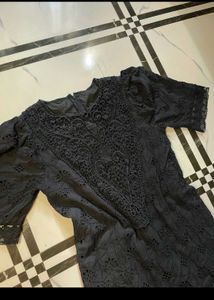 Elegant Black Embroidered Dress