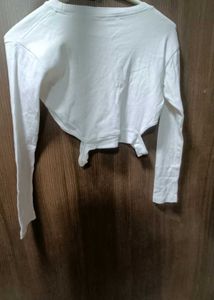 White Long Sleeve Crop Top
