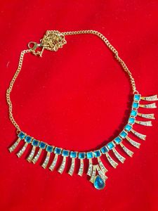 Blue Stone Necklace and Earring Set