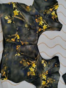 Digital Floral Print Saree Blouse