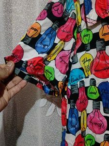 Colorful Light Bulb Print Top