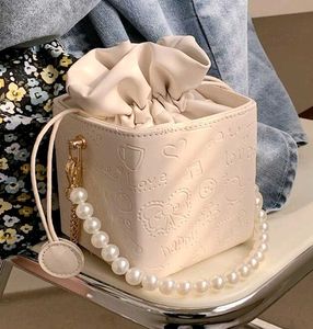 Chic Pearl Embellished Cube Bag