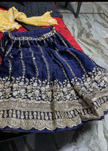 Beautiful Navy Blue Embroidered Lehenga Choli