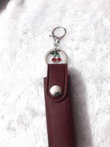 Tira Women Lipstick Holder Keychain with Cherry
