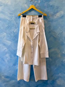 Elegant White Blazer Set (M)