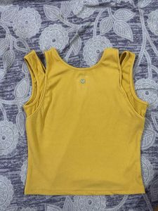 yellow/mustard crop top