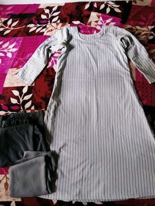 Elegant Striped Kurti Set