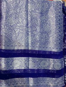 Elegant Blue Banarasi Saree with blouse piece
