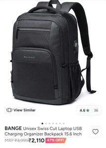 BANGe Unisex Laptop Backpack