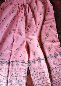 Teal Floral Kurta Set with Pink Bottom