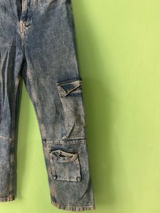 Vintage Wash Cargo Jeans