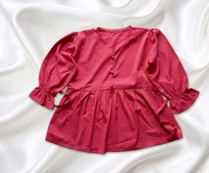 🌸Chic Pink Peplum Top🌸