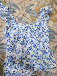 Cute Floral Smocked Off-Shoulder Top