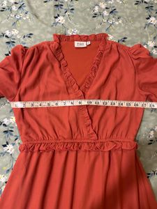 Stylish Orange Ruffle Maxi Dress