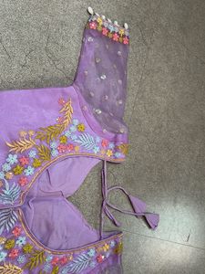 Designer Embroidered Purple Blouse