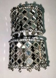 2- piece set Mirror Work Cuff Bracelet