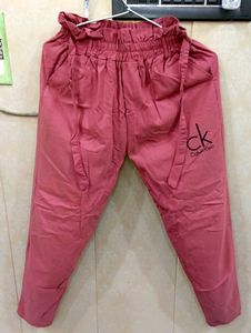 Maroon &amp; Dark Pink Jogger Track Pants
