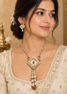 Unique Seashell &amp; Pearl Necklace Set