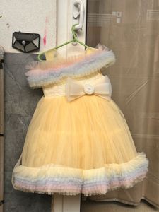 Yellow Ruffle Party Dress