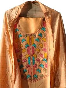 Unstitched cotton suit with dupatta