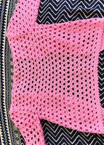 Pink Crochet Cardigan