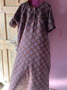 Comfortable Brown Printed Nightgown