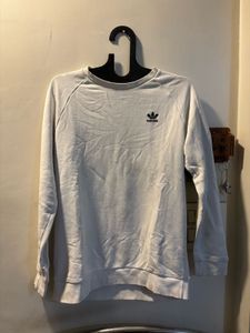 Ad*das White Crewneck Sweatshirt