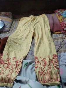 Light Yellow Printed Pyjamas