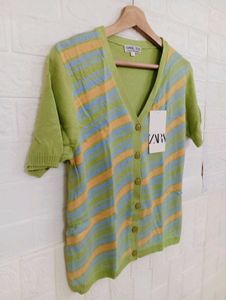 Chic Striped Button-Up Cardigan