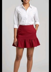 Chic Red Ruffle Skirt || freebies too