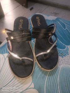 black rhinestone sandal or heel