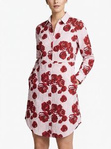 Rose Print Shirt Dress