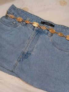 Light Wash Mini Skirt