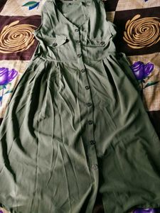 Sleeveless Button-Down Midi Dress