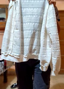 White Lace Zip-Up Jacket