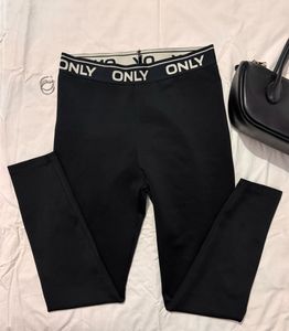 ONLY black logo waistband leggings
