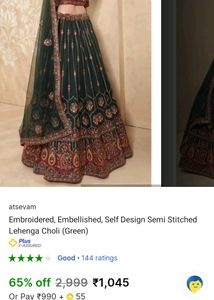 Elegant Green Embroidered Lehenga Set