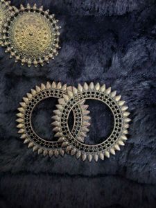 Oxidized Silver Earrings and Bangles Set