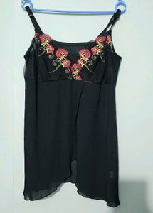Black floral cami