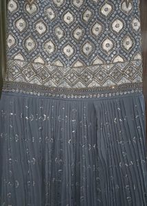 greyish blue ethnic gown