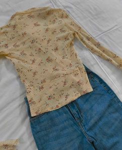 Floral Print Wrap Blouse
