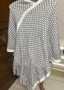 Stylish Grey Knit Poncho