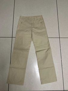 Beige Wide Leg Pants