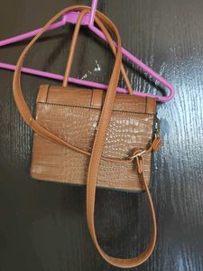 Fastrack Brown Croc Print Sling Bag